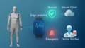 Wearable health monitoring system with edge analytics for real-time diagnostics, emergency alerts, and secure cloud reporting.